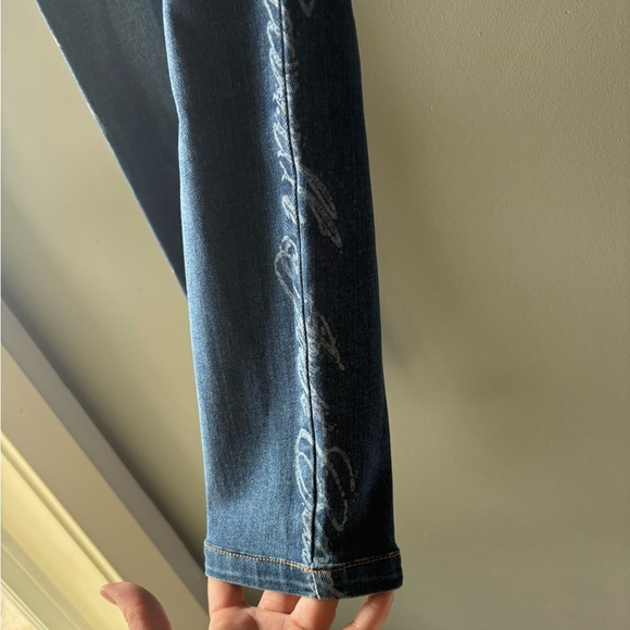 Just Cavalli size 27 denim graphic jeans. Jeggins, skinny, gold hardware - Picture 3 of 9